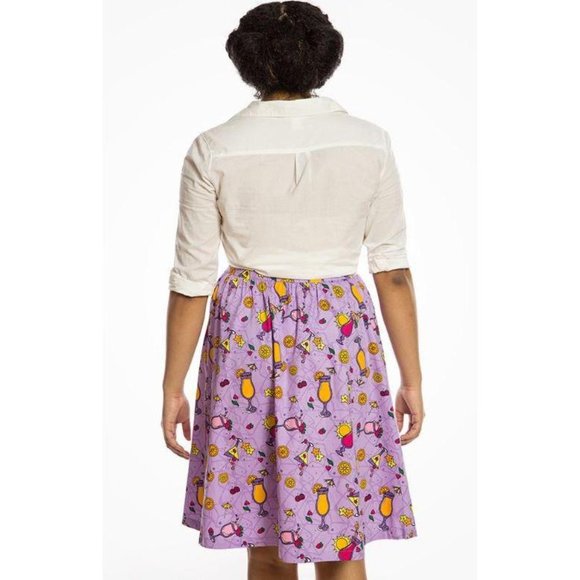 Lindy Bop Purple Summer Cocktails Skirt - Picture 6 of 8